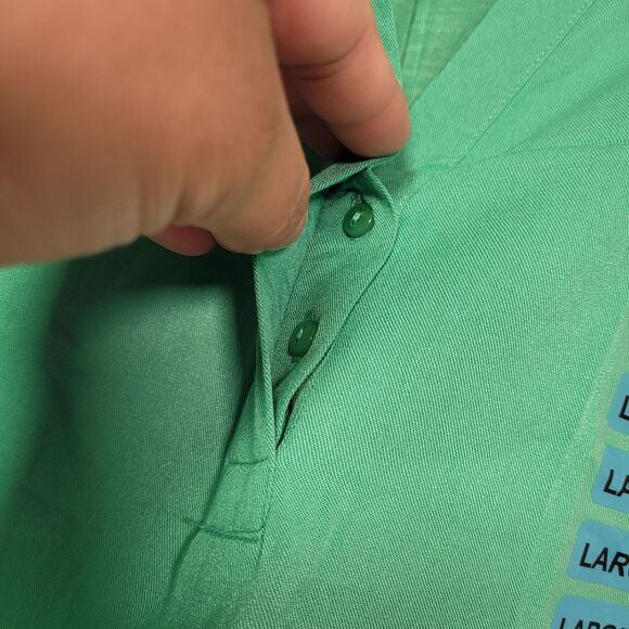 Nine West Women's Cap Sleeve V-Neck Fashion Top Green Spruce Size Large - Picture 4 of 9